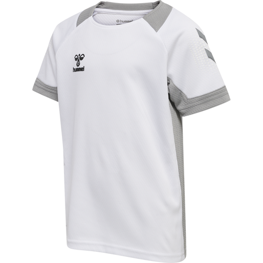 hmlLEAD S/S POLY JERSEY KIDS, WHITE, packshot