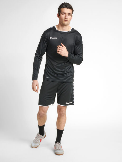 hmlAUTHENTIC POLY JERSEY L/S, BLACK, model