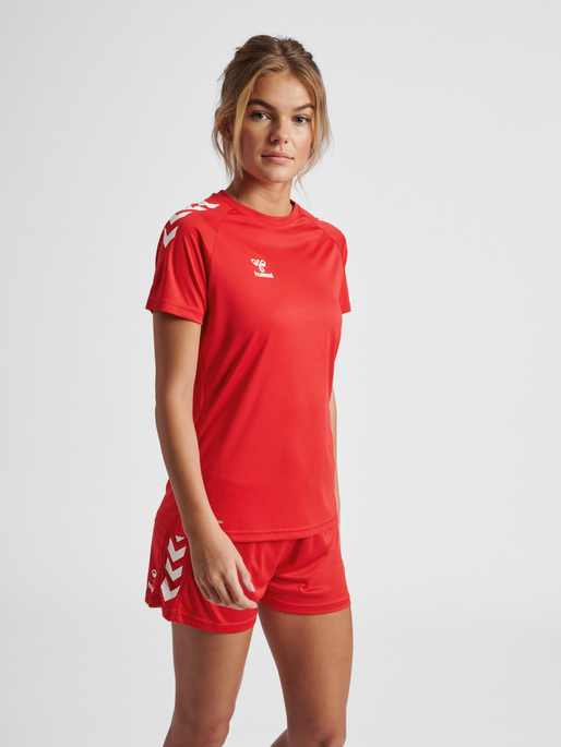 hmlCORE XK CORE POLY TEE  S/S WOMAN, TRUE RED, model