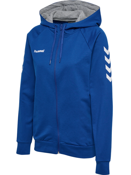 HMLGO COTTON ZIP HOODIE WOMAN, TRUE BLUE, packshot