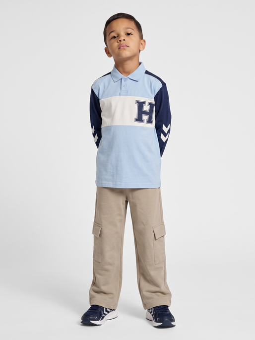 hmlROBIN JERSEY POLO L/S, CASHMERE BLUE, model