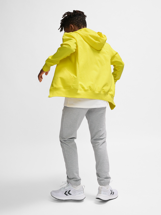 hmlGO 2.0 ZIP HOODIE KIDS, BLAZING YELLOW, model