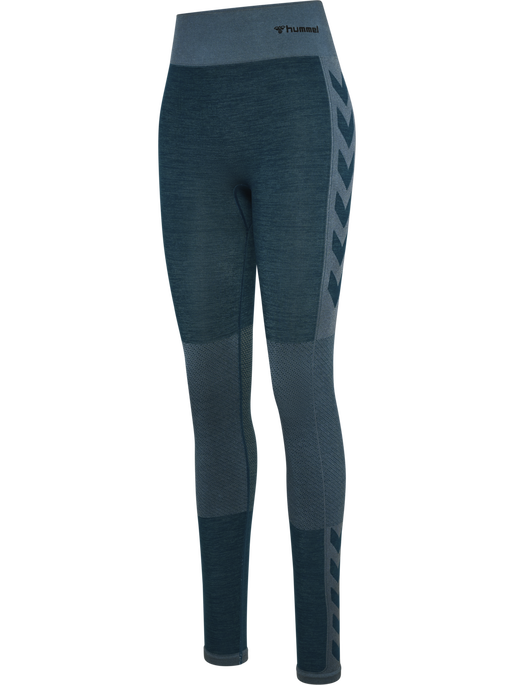 hmlCLEA SEAMLESS MID WAIST TIGHTS, DARK SEA, packshot
