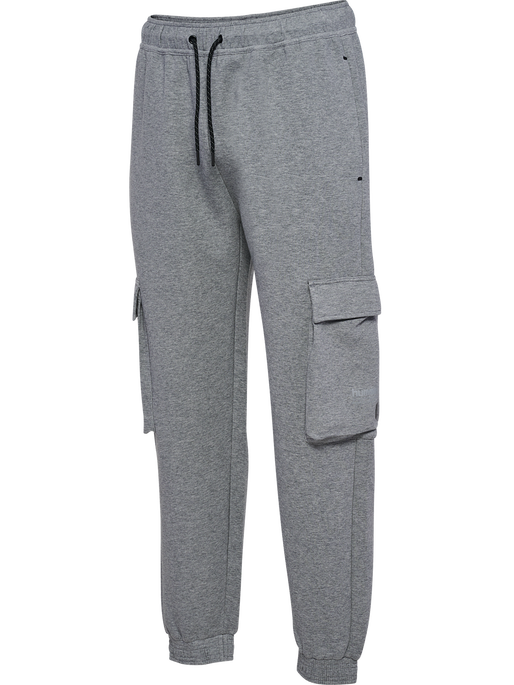 hmlTECH FLEECE LOOSE CARGO PANTS, GREY MELANGE hmlTECH FLEECE LOOSE CARGO PANTS, GREY MELANGE, packshot