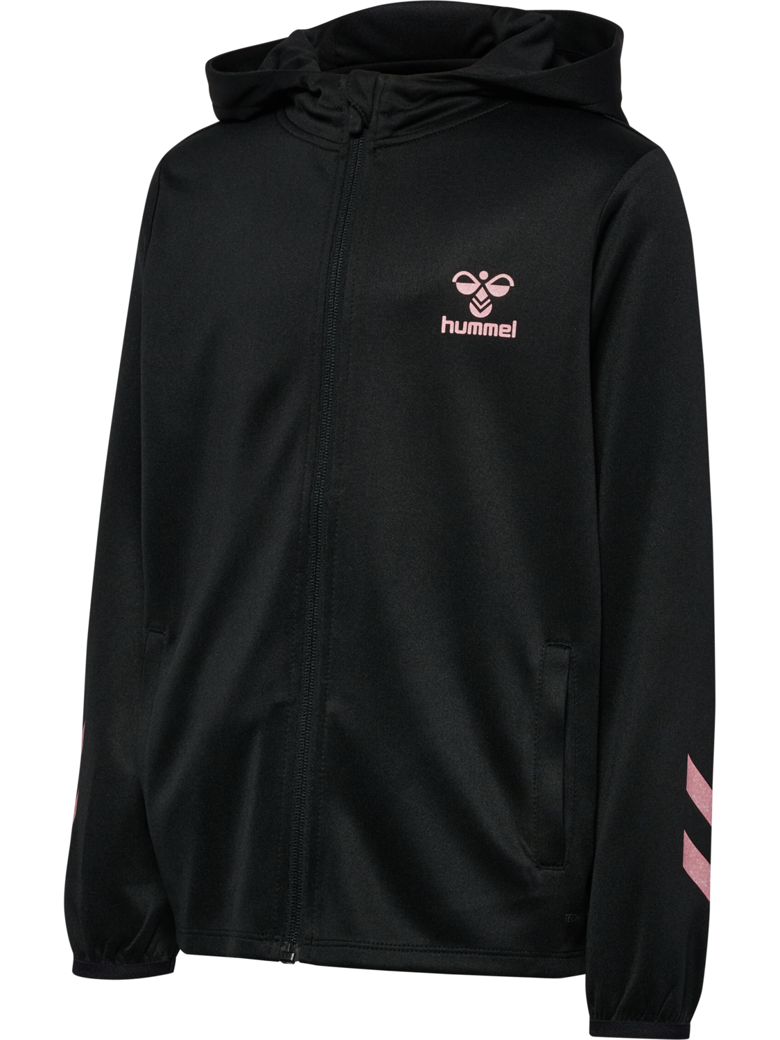 hmlSHIMMER TRACK JACKET KIDS, BLACK/BRIDAL ROSE, packshot