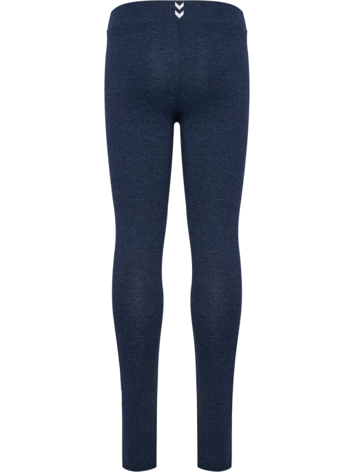 hmlJR LOGO TIGHTS, DRESS BLUE MELANGE hmlJR LOGO TIGHTS, DRESS BLUE MELANGE, packshot