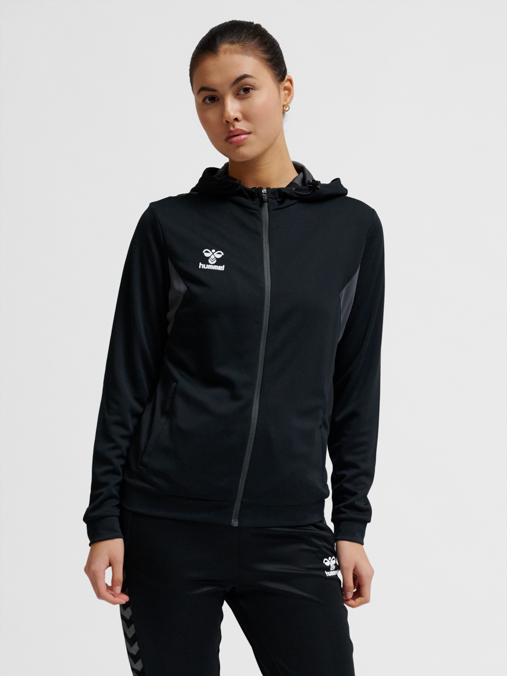 Black hoodie womens zip hotsell