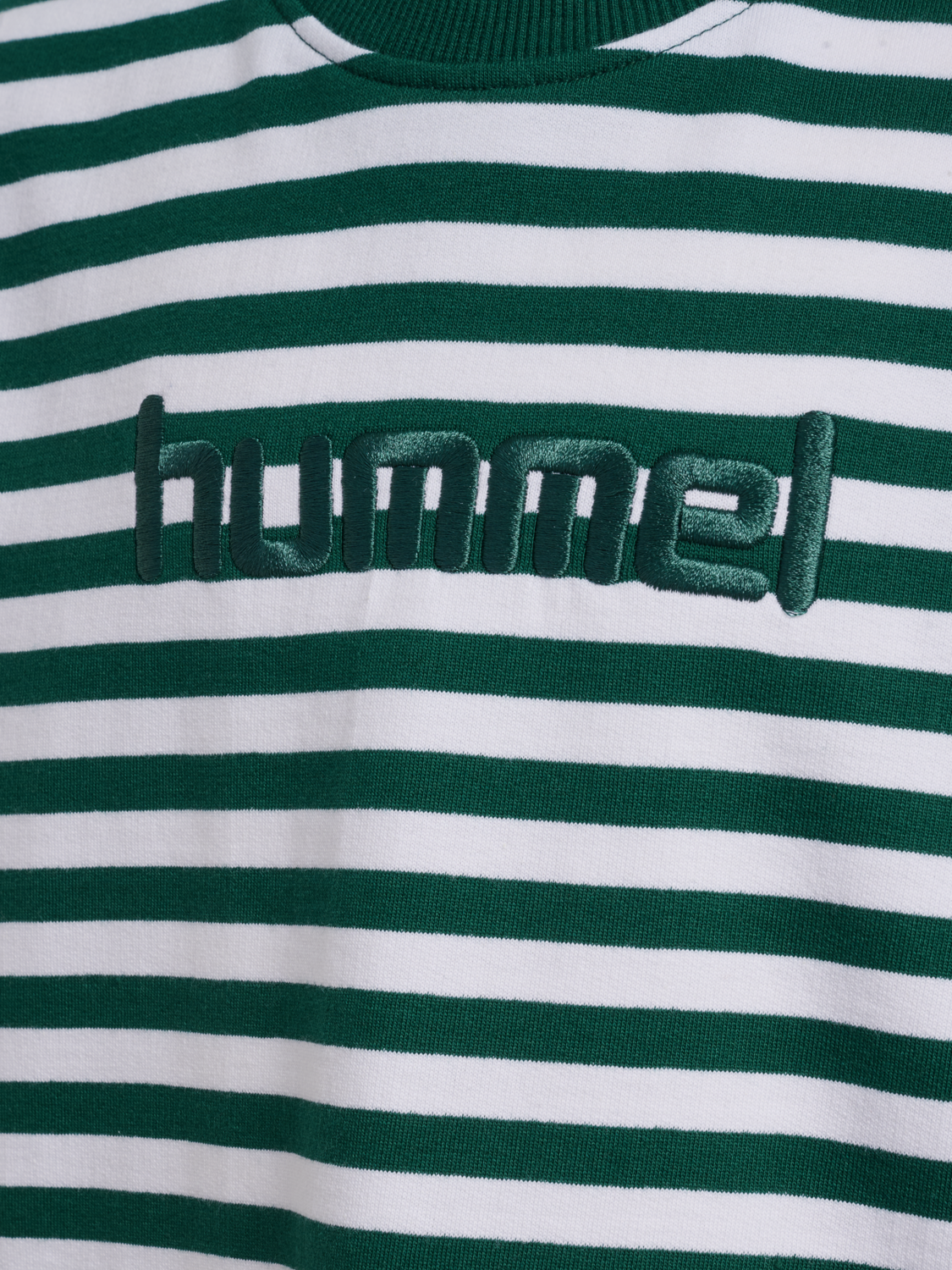 hmlJR GEGGO STRIPE SWEATSHIRT, FOREST BIOME, packshot