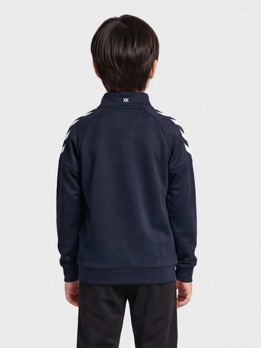 hmlCORE XK HALF ZIP POLY SWEAT KIDS, MARINE, model