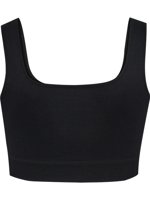 hmlPULSE SEAMLESS RIB BRA, BLACK hmlPULSE SEAMLESS RIB BRA, BLACK, packshot