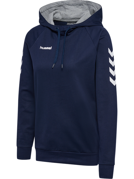 HUMMEL GO COTTON HOODIE WOMAN, MARINE, packshot