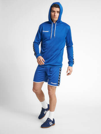 hmlAUTHENTIC POLY HOODIE, TRUE BLUE, model