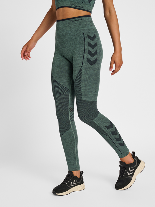 hmlMT ALY SEAMLESS HW TIGHTS, NORTH ATLANTIC/BLACK MELANGE, model