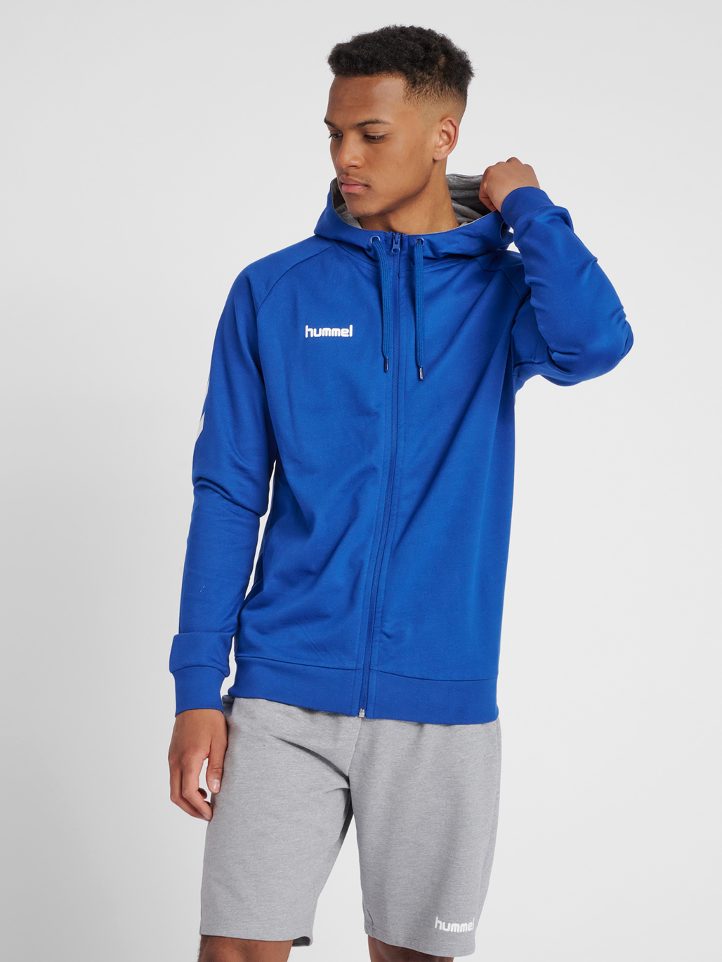 hummel GO COTTON ZIP HOODIE TRUE BLUE hummelsport