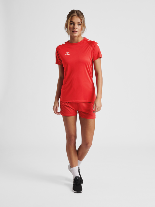 hmlCORE XK CORE POLY TEE  S/S WOMAN, TRUE RED, model