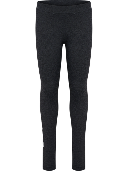 hmlJR LOGO TIGHTS, BLACK MELANGE hmlJR LOGO TIGHTS, BLACK MELANGE, packshot