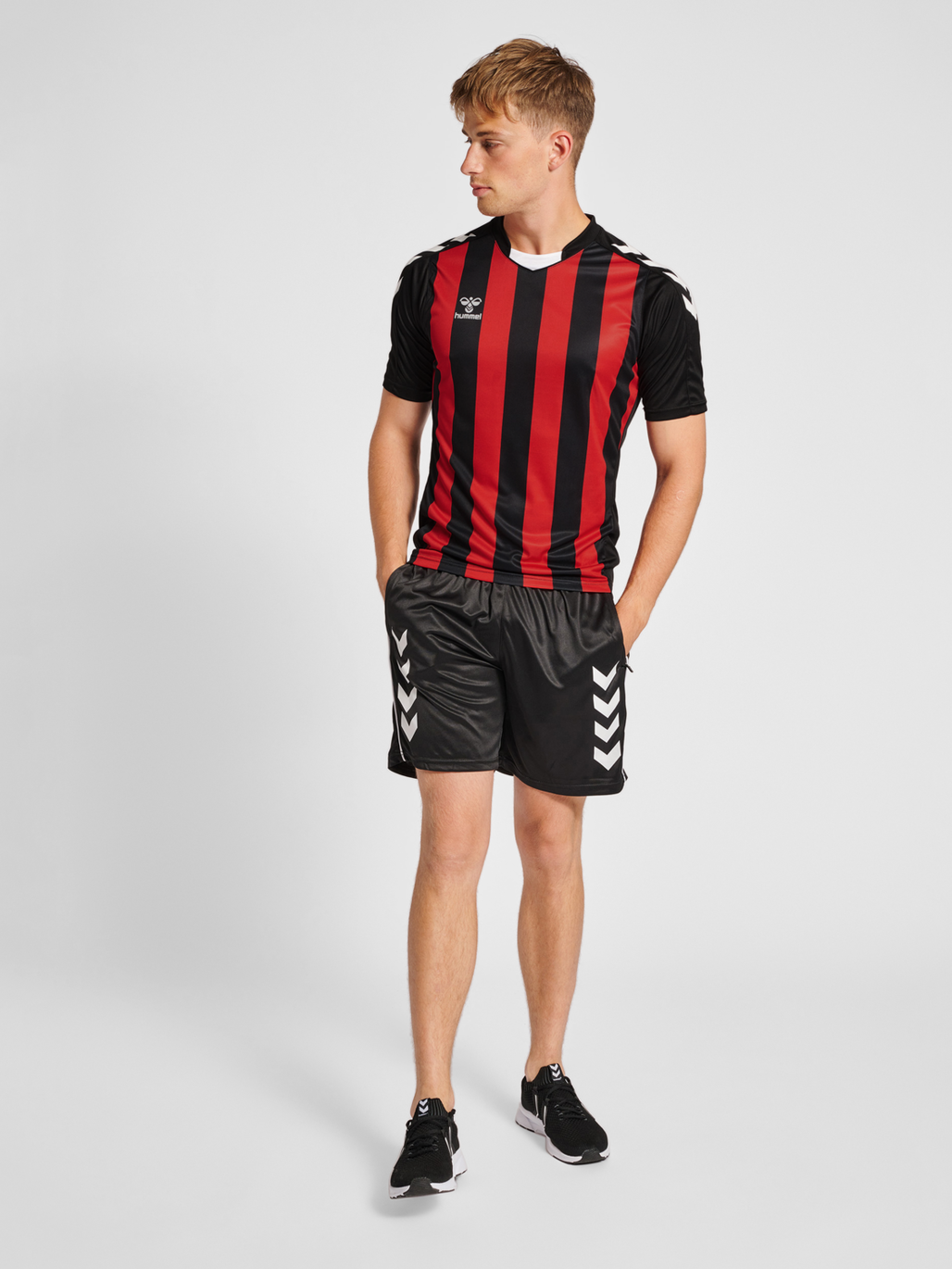 Black and red striped shorts new arrivals