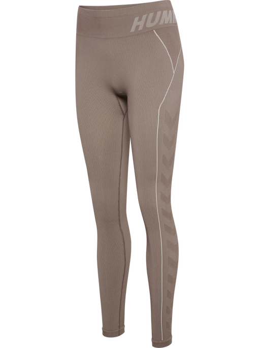 hmlTE CHRISTEL SEAMLESS MW TIGHTS, CHATEAU GRAY/DRIFTWOOD MELANGE, packshot