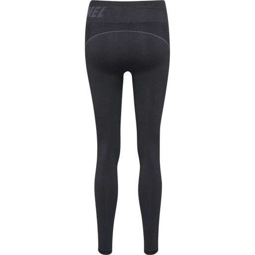 hmlTE CHRISTEL SEAMLESS MW TIGHTS, BLACK/ASPHALT MELANGE, packshot
