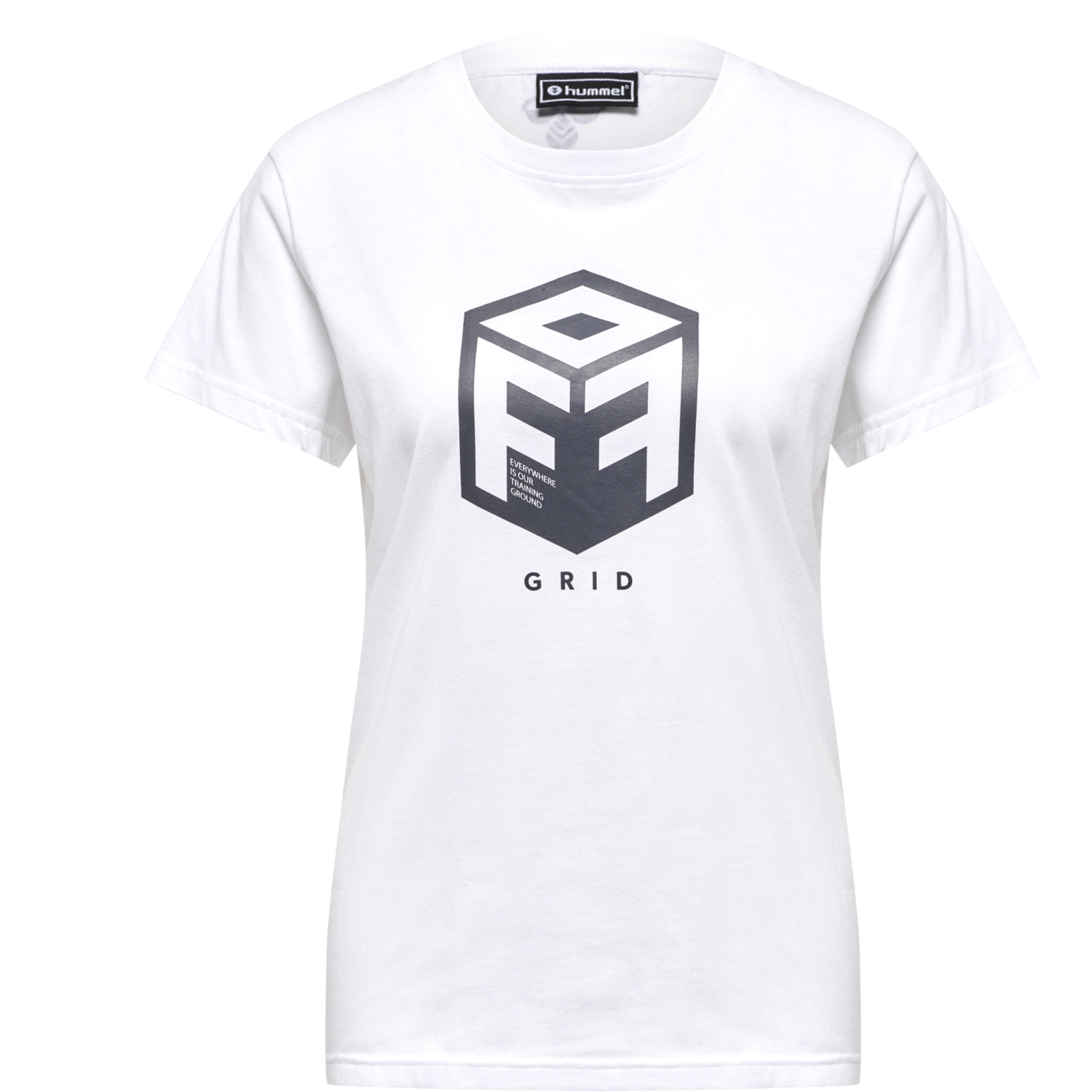 hmlOFFGRID COTTON JERSEY S/S WO, WHITE/FORGED IRON, packshot