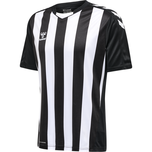 hmlCORE XK STRIPED JERSEY S/S, BLACK/WHITE, packshot