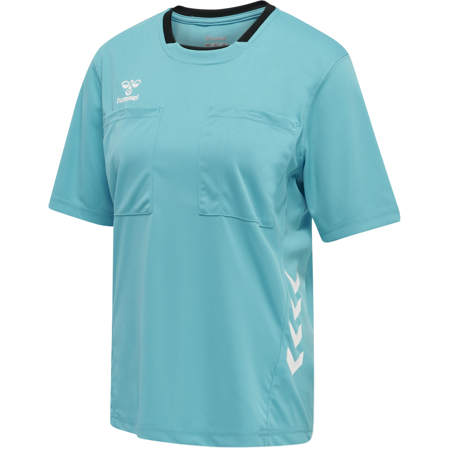 hmlREFEREE CHEVRON WO  JERSEY S/S, SCUBA BLUE, packshot