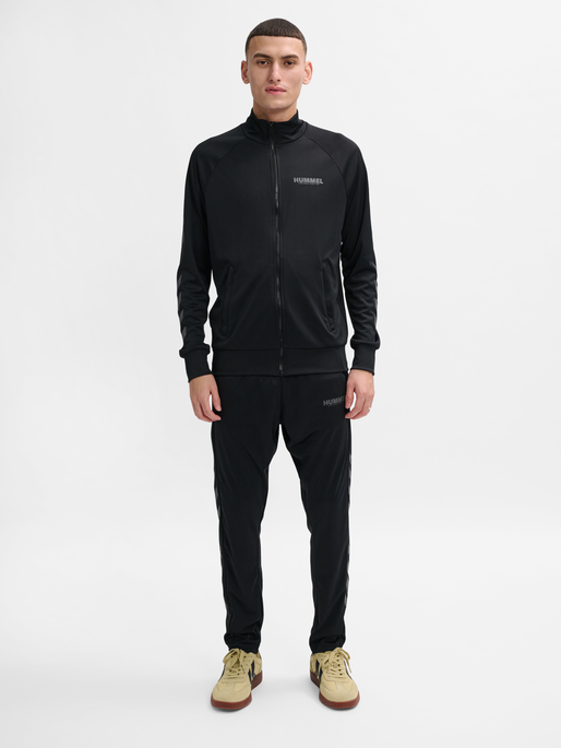 hmlLEGACY SUNE POLY ZIP JACKET, BLACK, model