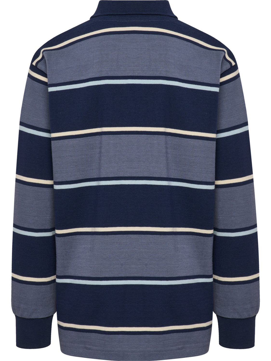 hmlJR LOOSE STRIPED POLO L/S, DRESS BLUES, packshot