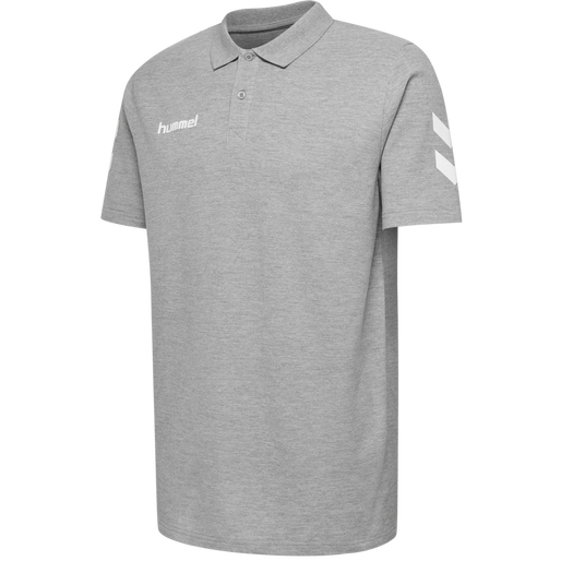 HMLGO COTTON POLO, GREY MELANGE HMLGO COTTON POLO, GREY MELANGE, packshot