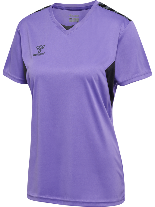 hmlAUTHENTIC PL JERSEY S/S WOMAN, DAHLIA PURPLE/ASPHALT, packshot