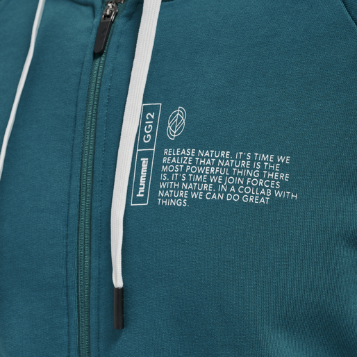 hmlGG12 SWEAT ZIP HOODIE, DEEP LAGOON, packshot