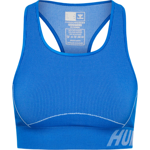 hmlTE CHRISTEL SEAMLESS SPORTS TOP, PLACID BLUE/LAPIS BLUE MELANGE, packshot
