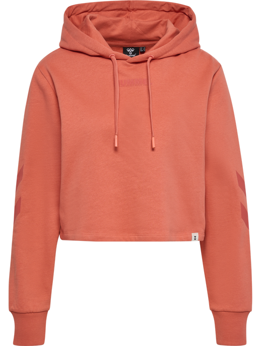 hmlLEGACY WOMAN CROPPED HOODIE, APRICOT BRANDY hmlLEGACY WOMAN CROPPED HOODIE, APRICOT BRANDY, packshot