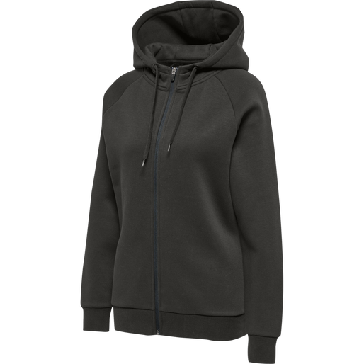 hmlRED HEAVY ZIP HOODIE WOMAN, RAVEN, packshot