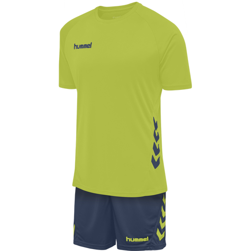 hmlPROMO DUO SET, LIME PUNCH/DARK DENIM, packshot
