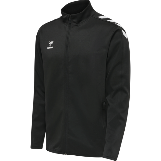 hmlCORE XK POLY ZIP SWEAT, BLACK, packshot