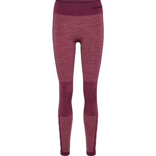 hmlCLEA SEAMLESS MID WAIST TIGHTS, GRAPE WINE/CRUSHED BERRY MEL hmlCLEA SEAMLESS MID WAIST TIGHTS, GRAPE WINE/CRUSHED BERRY MEL, packshot
