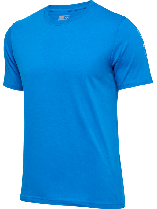 hmlELEMENTAL CHEVRON COTTON TEE, INDIGO BUNTING, packshot