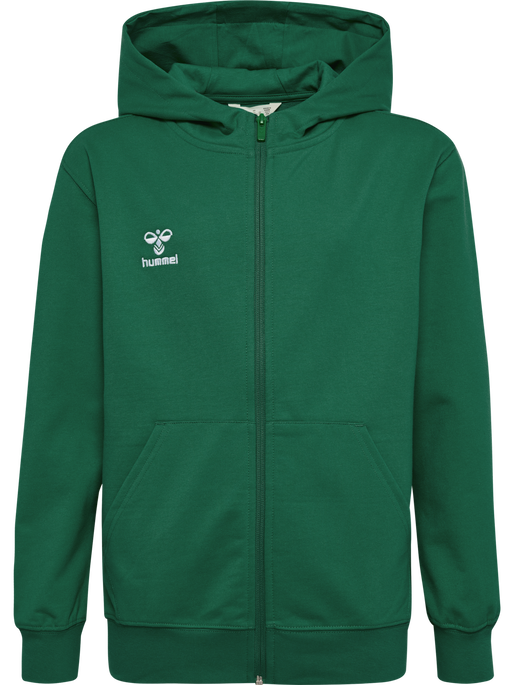 hmlGO 2.0 ZIP HOODIE KIDS, EVERGREEN, packshot