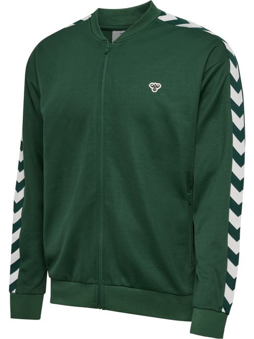 hmlARCHIVE REGULAR POLY ZIP JACKET, DARK GREEN, packshot