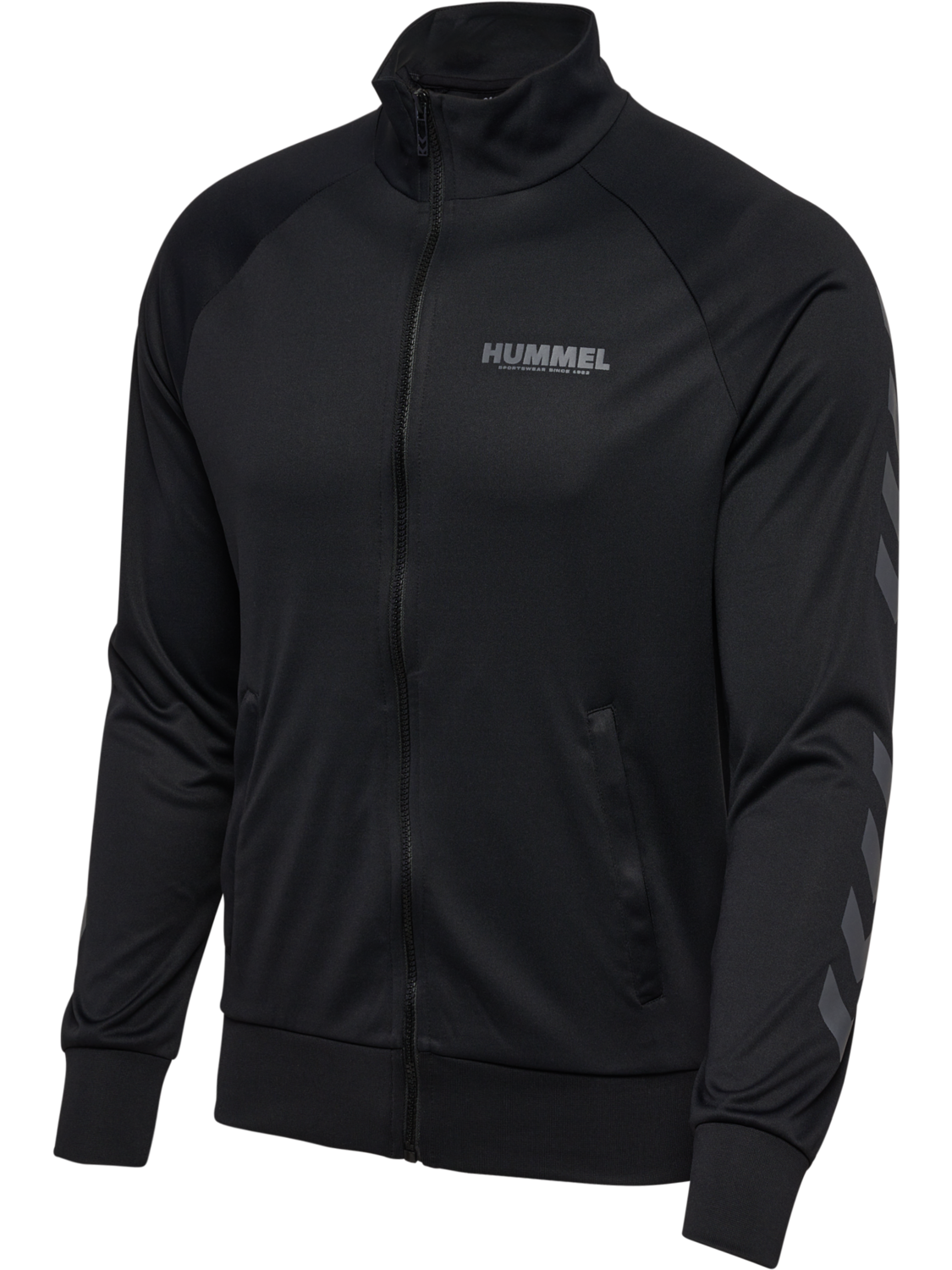 hmlLEGACY SUNE POLY ZIP JACKET, BLACK, packshot