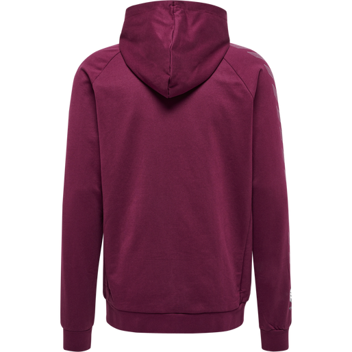 hmlMOVE GRID COTTON ZIP HOODIE, GRAPE WINE, packshot
