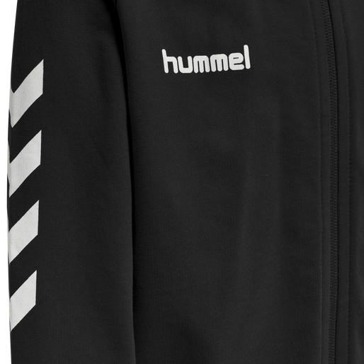 HUMMEL GO KIDS COTTON ZIP HOODIE, BLACK, packshot
