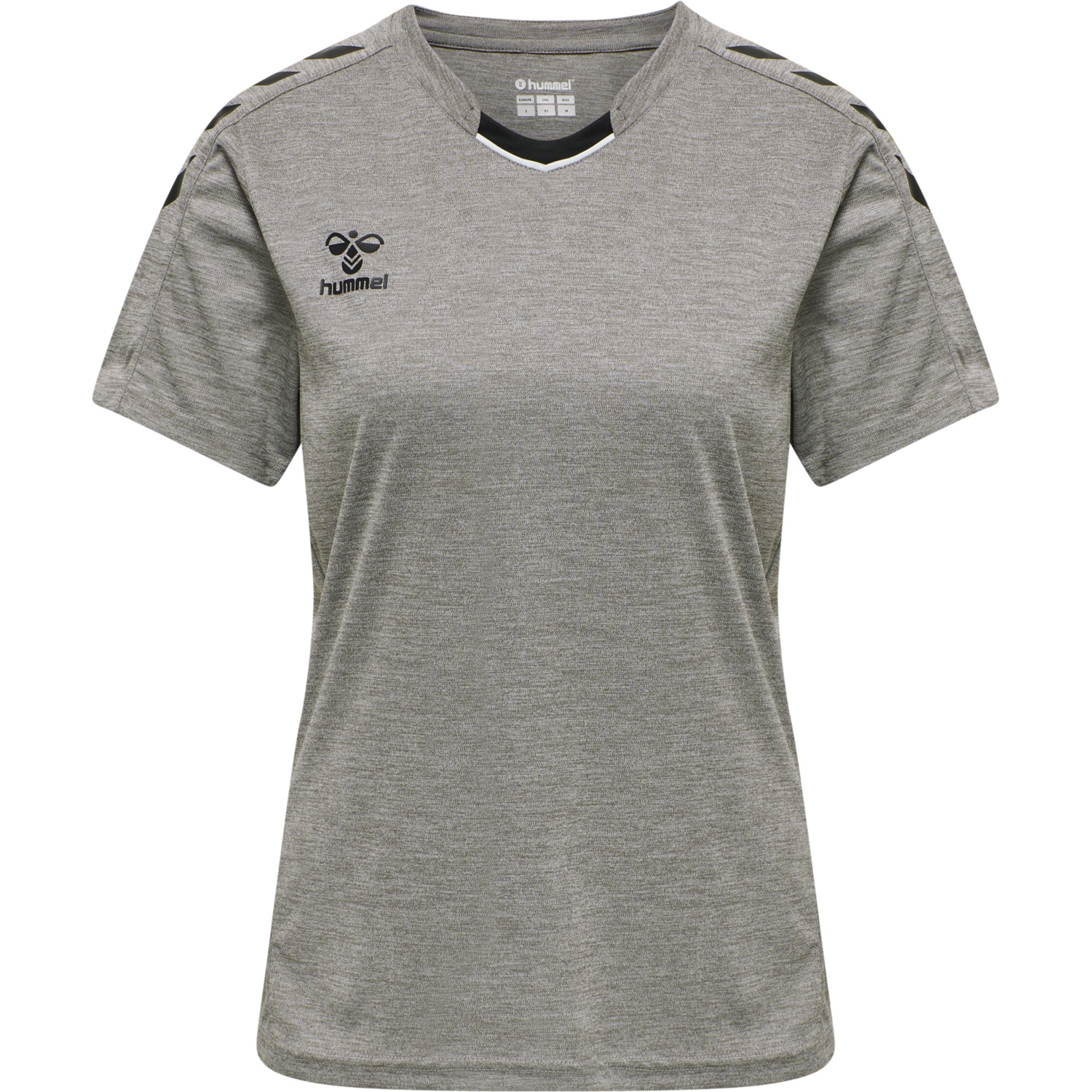 hmlCORE XK POLY JERSEY S/S WOMAN, GREY MELANGE, packshot