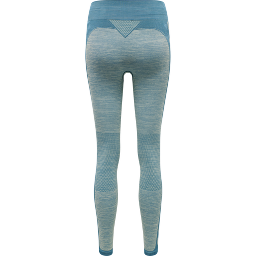 hmlCLEA SEAMLESS MID WAIST TIGHTS, BLUE CORAL/MARSHMALLOW, packshot