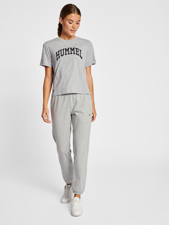 hmlIC BILLIE REGULAR PANTS, GREY MELANGE, model