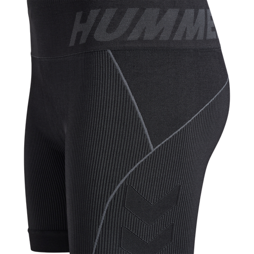 hmlTE CHRISTEL SEAMLESS SHORTS, BLACK/ASPHALT MELANGE hmlTE CHRISTEL SEAMLESS SHORTS, BLACK/ASPHALT MELANGE, packshot