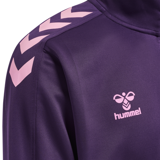hmlCORE XK HALF ZIP POLY SWEAT, ACAI, packshot