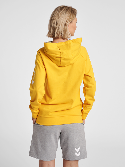 HUMMEL GO COTTON HOODIE WOMAN, SPORTS YELLOW, model