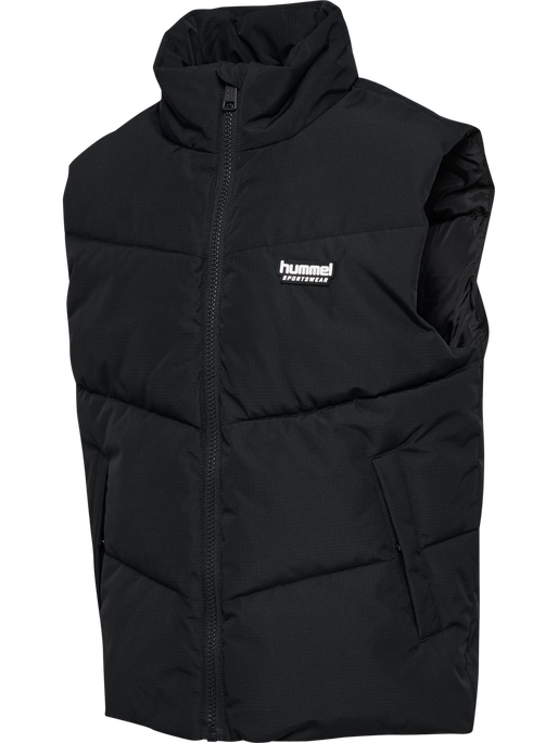 hmlJR PUFFER VEST, BLACK, packshot